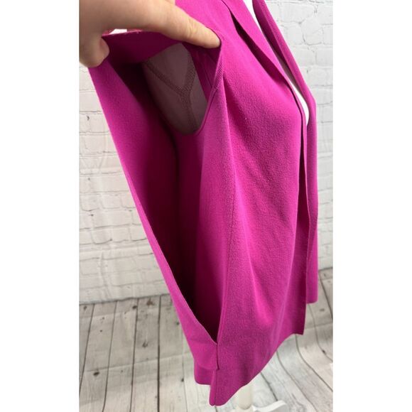 LAFAYETTE 148 NEW YORK pink magenta sleeveless open front cardigan sweater S - Picture 4 of 10